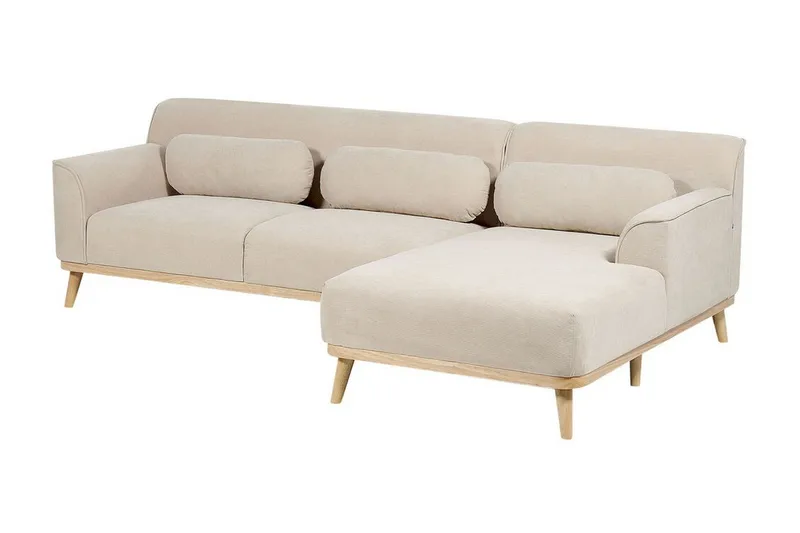 Bree Hjørnesofa 3-seter - Beige/Lyst tre - Møbler - Sofaer - Sovesofaer