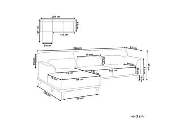 Bree Hjørnesofa 3-seter - Beige/Lyst tre - Møbler - Sofaer - Hjørnesofa