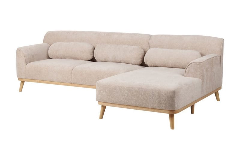 Bree Hjørnesofa 3-seter - Beige/Lyst tre - Møbler - Sofaer - Sovesofaer