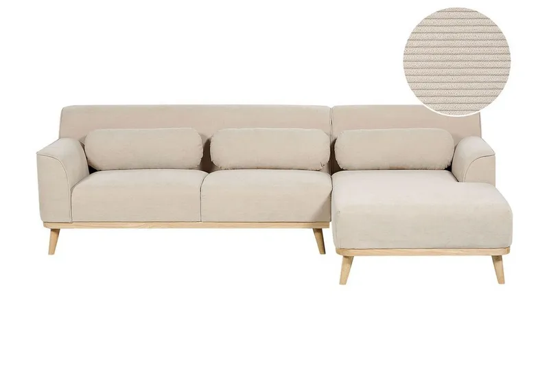 Bree Hjørnesofa 3-seter - Beige/Lyst tre - Møbler - Sofaer - Sovesofaer