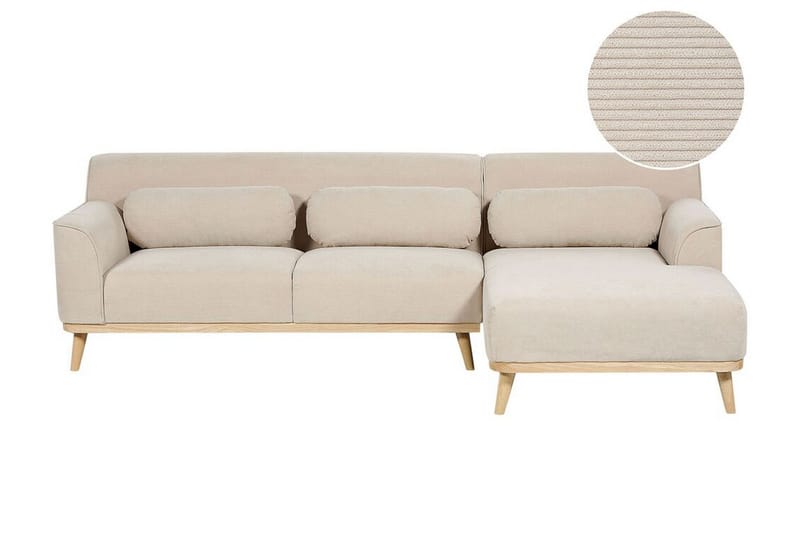 Bree Hjørnesofa 3-seter - Beige/Lyst tre - Møbler - Sofaer - Sovesofaer