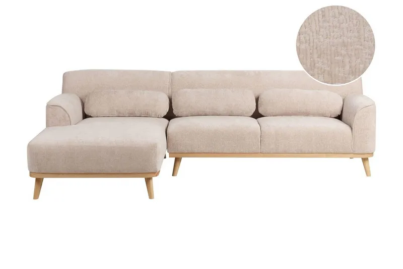 Bree Hjørnesofa 3-seter - Beige/Lyst tre - Møbler - Sofaer - Sovesofaer
