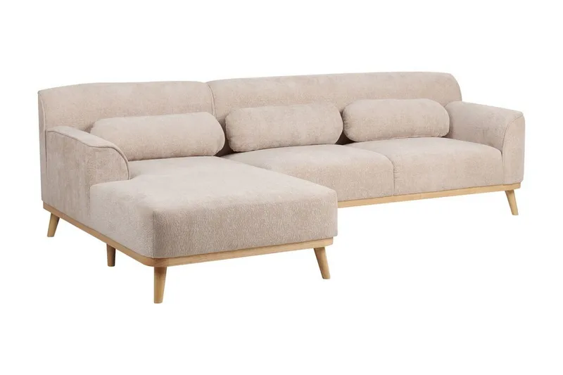 Bree Hjørnesofa 3-seter - Beige/Lyst tre - Møbler - Sofaer - Sovesofaer