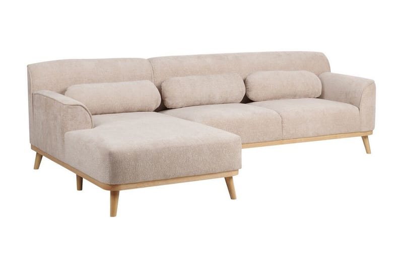 Bree Hjørnesofa 3-seter - Beige/Lyst tre - Møbler - Sofaer - Sovesofaer