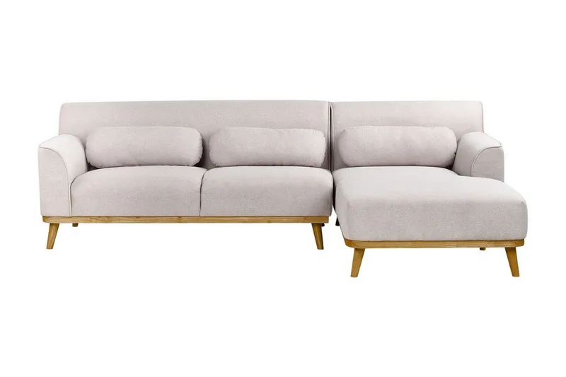 Bree Hjørnesofa 3-seter - Grå/Lyst tre - Møbler - Sofaer - Sovesofaer