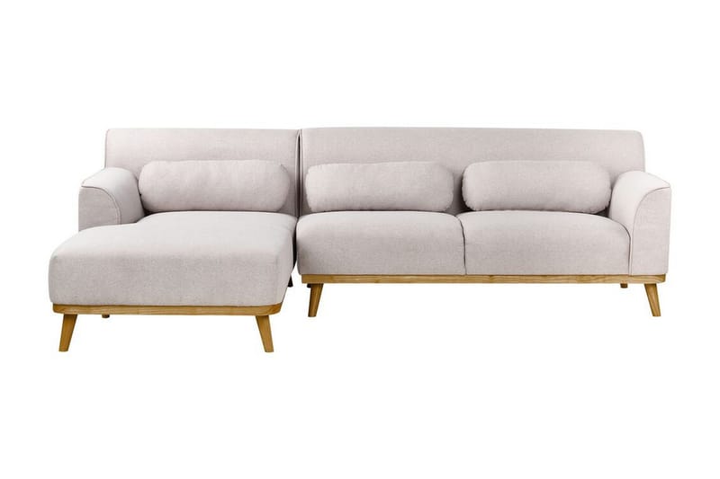 Bree Hjørnesofa 3-seter, Grå/Lyst tre