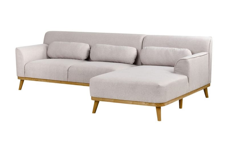 Bree Hjørnesofa 3-seter - Grå/Lyst tre - Møbler - Sofaer - Sovesofaer