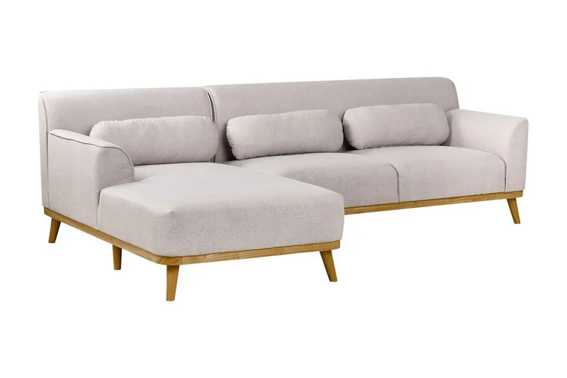 Bree Hjørnesofa 3-seter - Grå/Lyst tre - Møbler - Sofaer - Sovesofaer