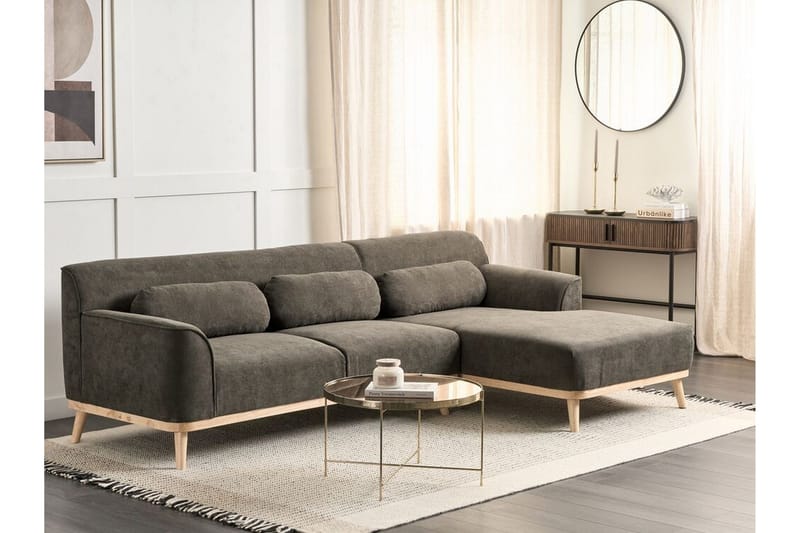 Bree Hjørnesofa 3-seter - Grønn/Lyst tre - Møbler - Sofaer - Sovesofaer