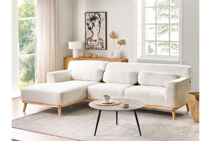 Bree Hjørnesofa 3-seter - Hvit/Lyst tre - Møbler - Sofaer - Sovesofaer