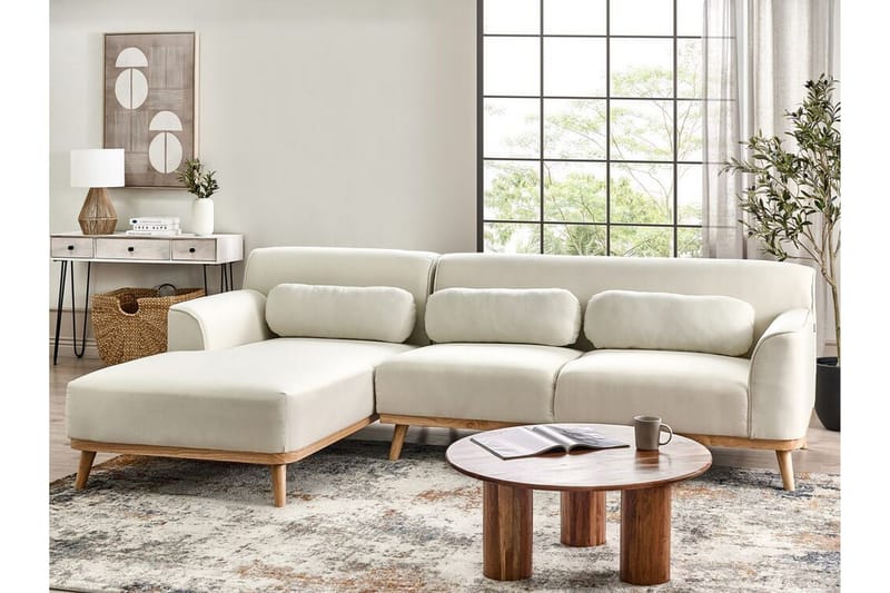 Bree Hjørnesofa 3-seter - Hvit/Lyst tre - Møbler - Sofaer - Sovesofaer