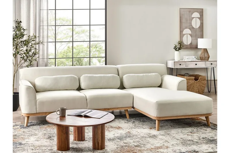 Bree Hjørnesofa 3-seter - Hvit/Lyst tre - Møbler - Sofaer - Sovesofaer