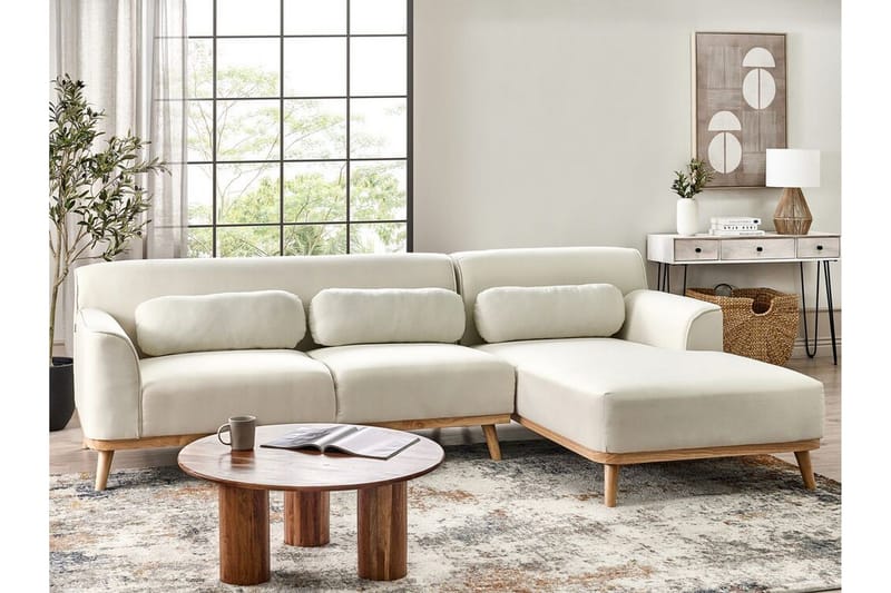 Bree Hjørnesofa 3-seter - Hvit/Lyst tre - Møbler - Sofaer - Sovesofaer