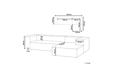 Britt Hjørnesofa 3-seter - Beige - Møbler - Sofaer - Sofa med sjeselong