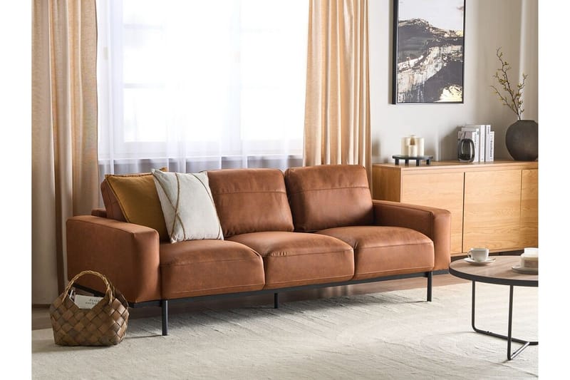 Bruna Sofa 3-seter - Brun - Møbler - Sofaer - Skinnsofaer