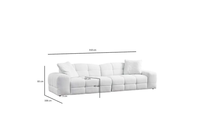 Buddy Sofa 3-seter - Hvit - Møbler - Sofaer - Sofa 3 seter