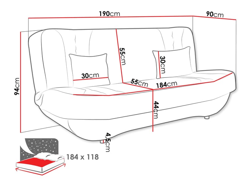 Burralla 3-seters sovesofa - brun - Møbler - Sofaer - Sovesofaer