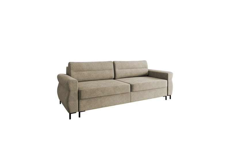 Busness Sovesofa 3-seter i Plysj - Beige - Møbler - Sofaer - Sovesofaer