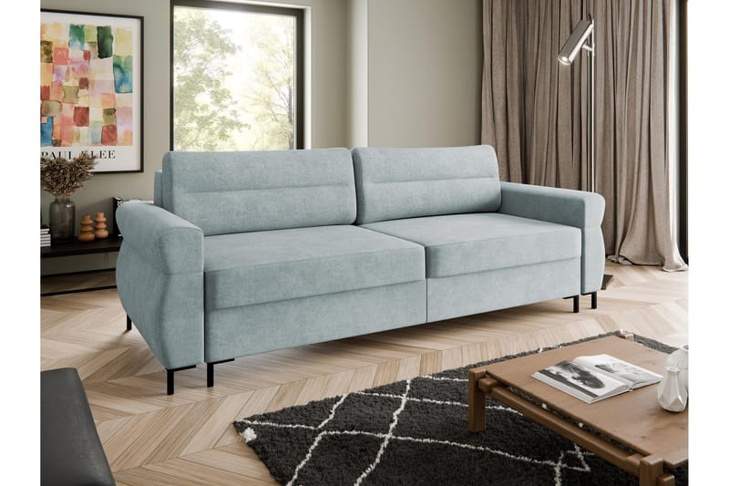 Busness Sovesofa 3-seter i Plysj - Grå - Møbler - Sofaer - Sovesofaer