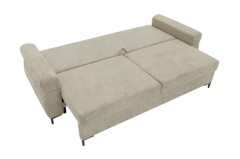 Busness Sovesofa 3-seter i Plysj - Beige - Møbler - Sofaer - Sovesofaer