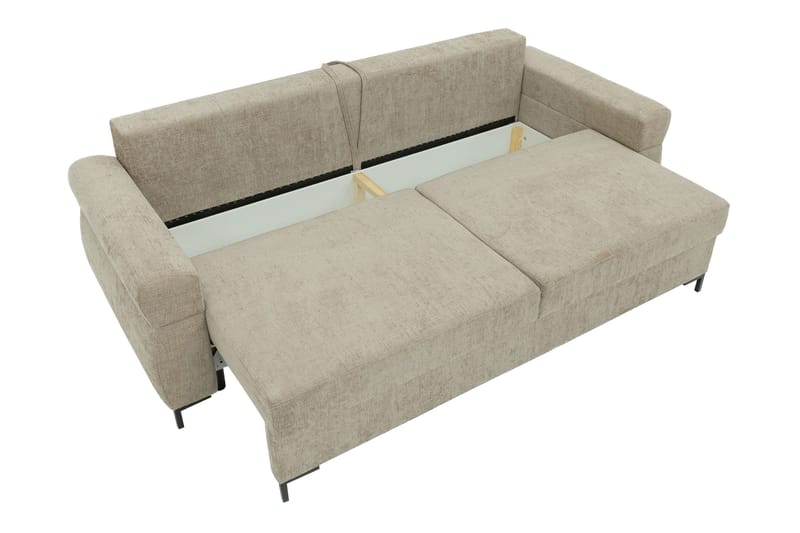 Busness Sovesofa 3-seter i Plysj - Beige - Møbler - Sofaer - Sovesofaer