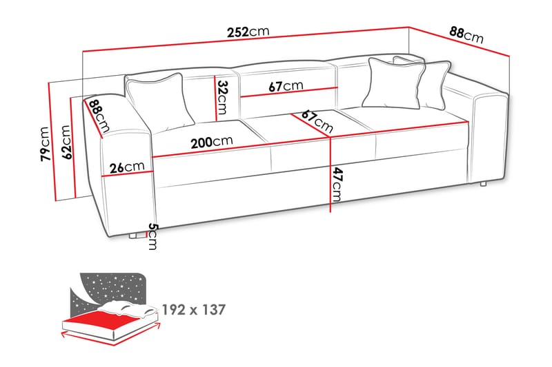 Bysantinsk 3-Seters Sovesofa - Grønn - Møbler - Sofaer - Sovesofaer
