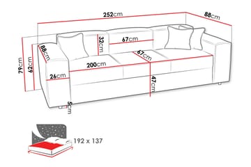 Bysantinsk 3-Seters Sovesofa - Hvit - Møbler - Sofaer - Sovesofaer