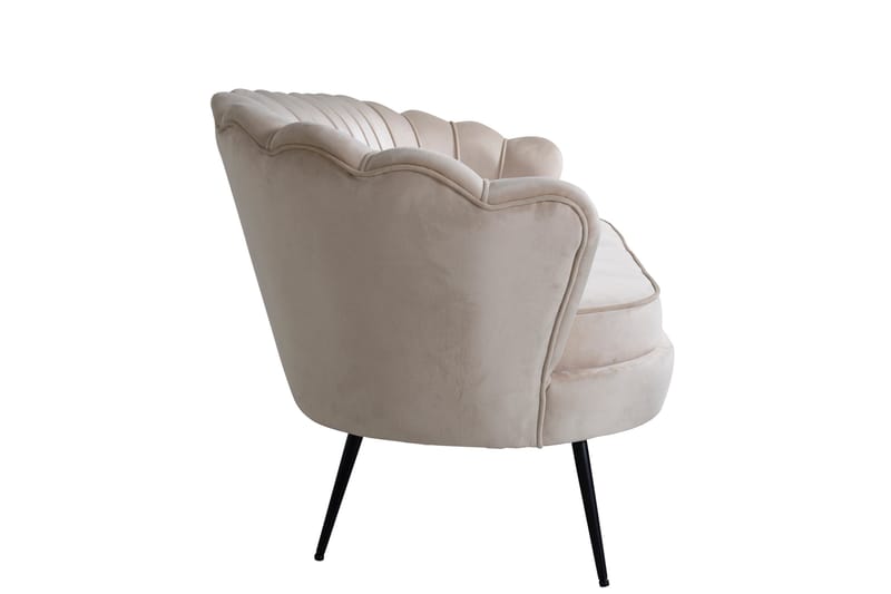 Calais 3-seter Buet Sofa 180 cm i Fløyel - Beige - Møbler - Sofaer - Fløyel sofaer