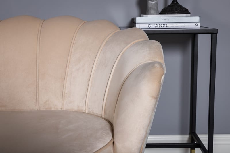 Calais 3-seter Buet Sofa 180 cm i Fløyel - Beige - Møbler - Sofaer - Fløyel sofaer