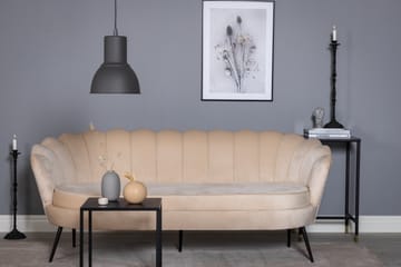 Calais 3-seter Buet Sofa 180 cm i Fløyel - Beige - Møbler - Sofaer - Fløyel sofaer