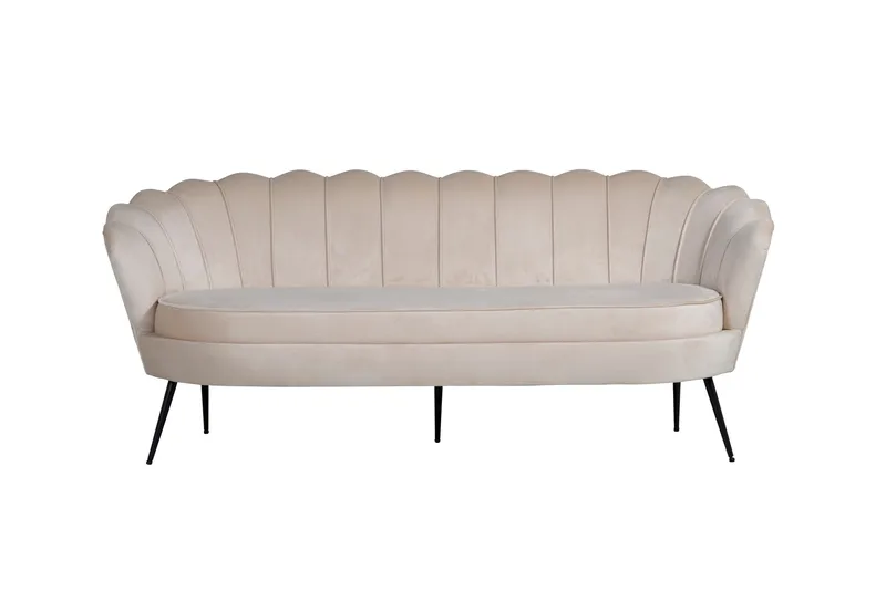Calais 3-seter Sofa Fløyel, Beige