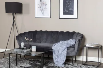 Calais 3-seter Sofa Fløyel - Mørk grå - Møbler - Sofaer - Fløyel sofaer