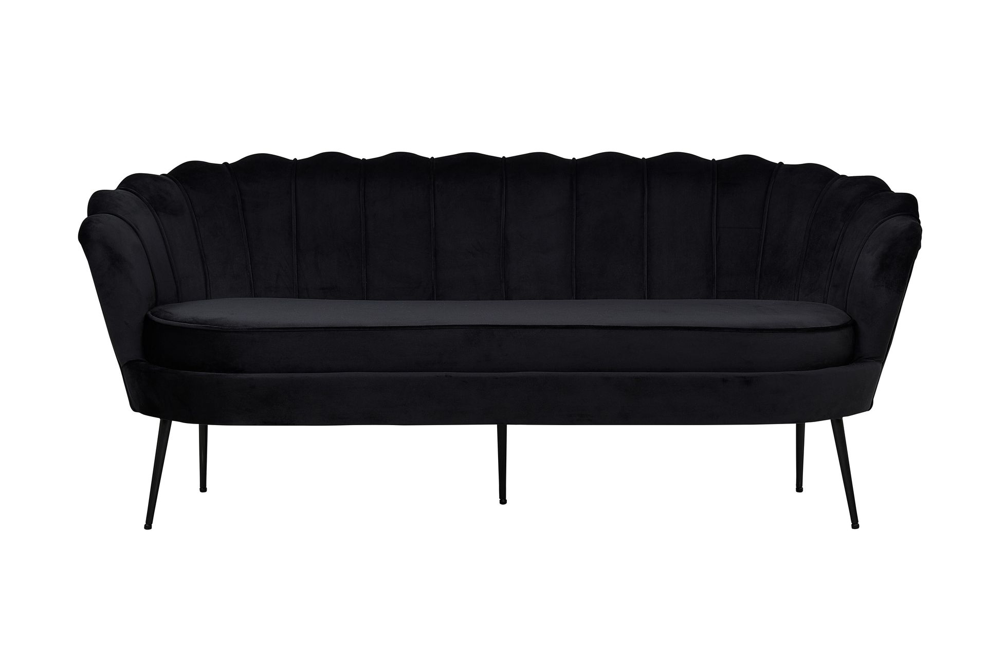 Calais 3-seter Sofa Fløyel - Svart - Møbler - Sofaer - Fløyel sofaer