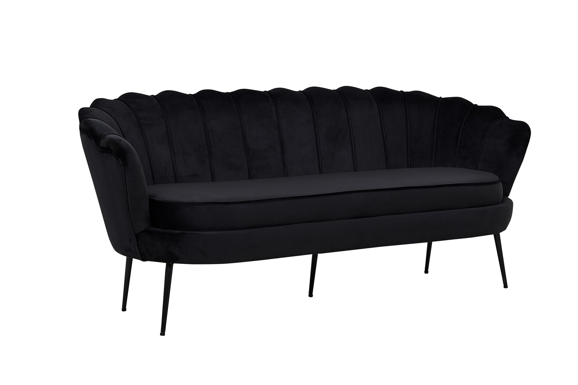 Calais 3-seter Sofa Fløyel - Svart - Møbler - Sofaer - Fløyel sofaer