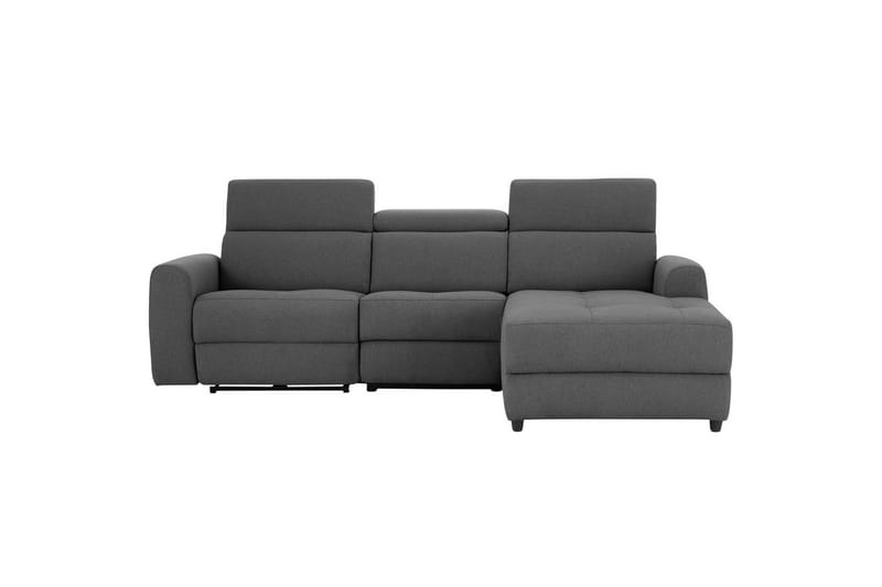 Capena 3-seter Høyrevendt L-formet Hjørnesofa 275 cm med Recliner i Stoff - Grå - Møbler - Sofaer - Reclinersofaer