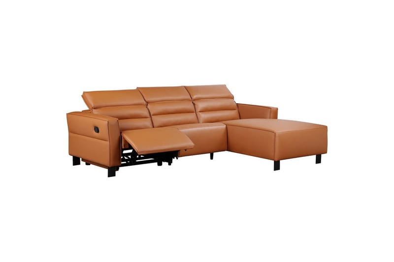 Carpari 3-seter Høyrevendt L-formet Hjørnesofa 263 cm med Recliner i Stoff - Brun - Møbler - Sofaer - Reclinersofaer