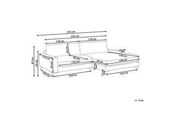 Cathy Hjørnesofa 3-seter - Hvit/Svart - Møbler - Sofaer - Hjørnesofa