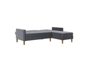 Chaiselong Lilly Antrasitt, Fløyel - Antrasitt, Fløyel - Møbler - Sofaer - Sofa med sjeselong