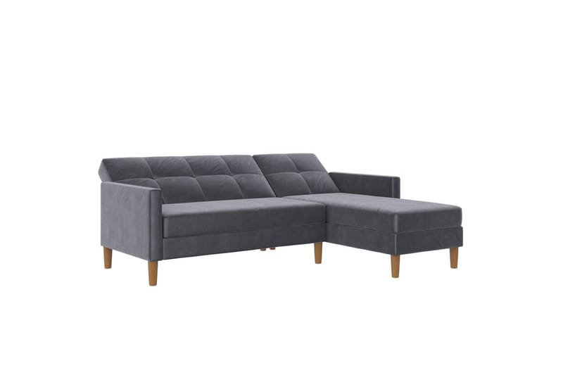 Chaiselong Lilly Antrasitt, Fløyel - Antrasitt, Fløyel - Møbler - Sofaer - Sofa med sjeselong