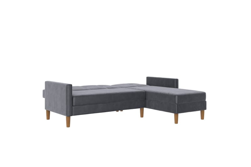 Chaiselong Lilly Antrasitt, Fløyel - Antrasitt, Fløyel - Møbler - Sofaer - Sofa med sjeselong