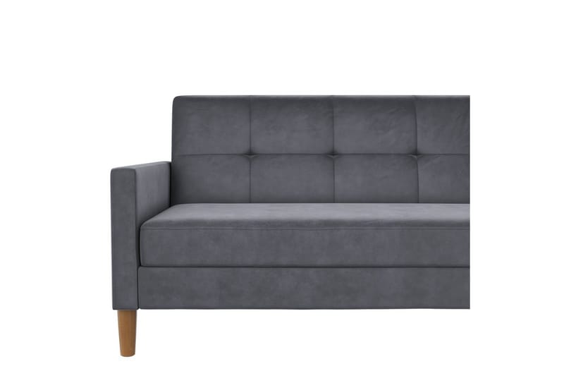 Chaiselong Lilly Antrasitt, Fløyel - Antrasitt, Fløyel - Møbler - Sofaer - Sofa med sjeselong
