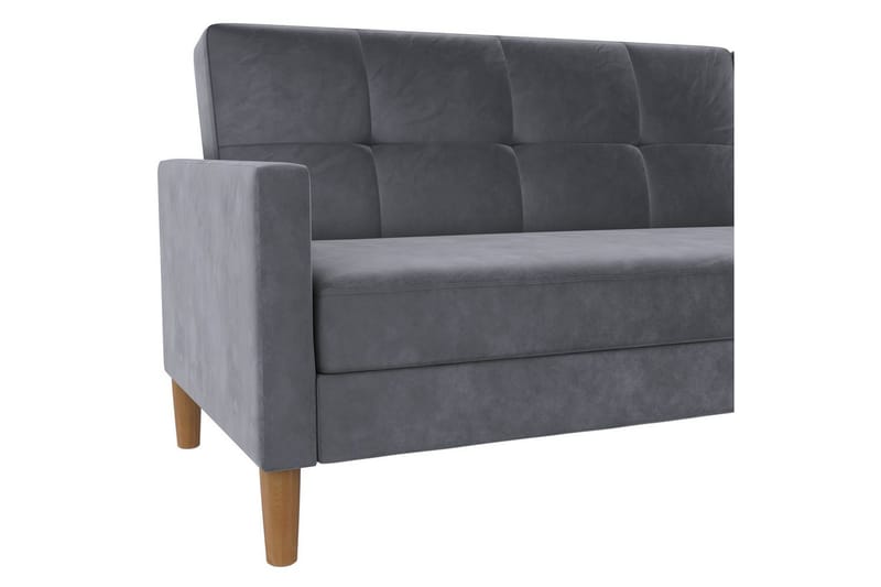 Chaiselong Lilly Antrasitt, Fløyel - Antrasitt, Fløyel - Møbler - Sofaer - Sofa med sjeselong