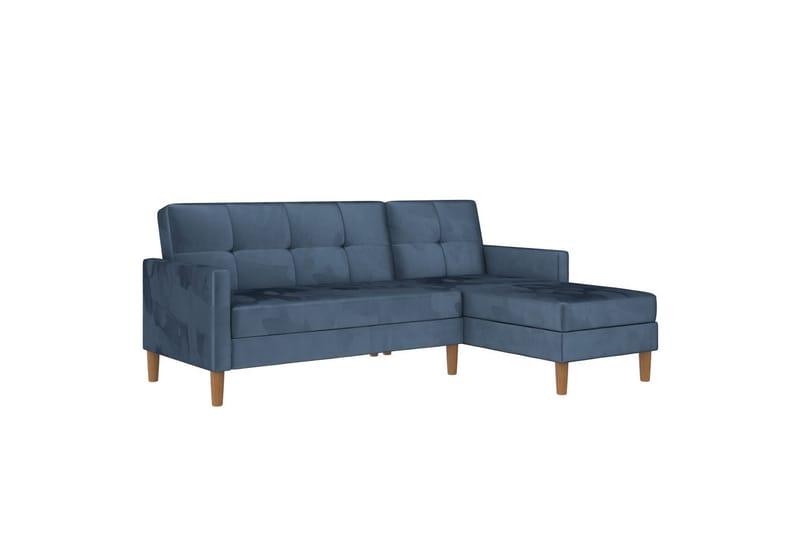 Chaiselong Lilly Blå, Fløyel - Blå, Fløyel - Møbler - Sofaer - Sofa med sjeselong