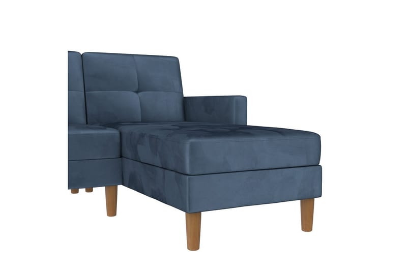 Chaiselong Lilly Blå, Fløyel - Blå, Fløyel - Møbler - Sofaer - Sofa med sjeselong