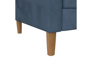 Chaiselong Lilly Blå, Fløyel - Blå, Fløyel - Møbler - Sofaer - Sofa med sjeselong