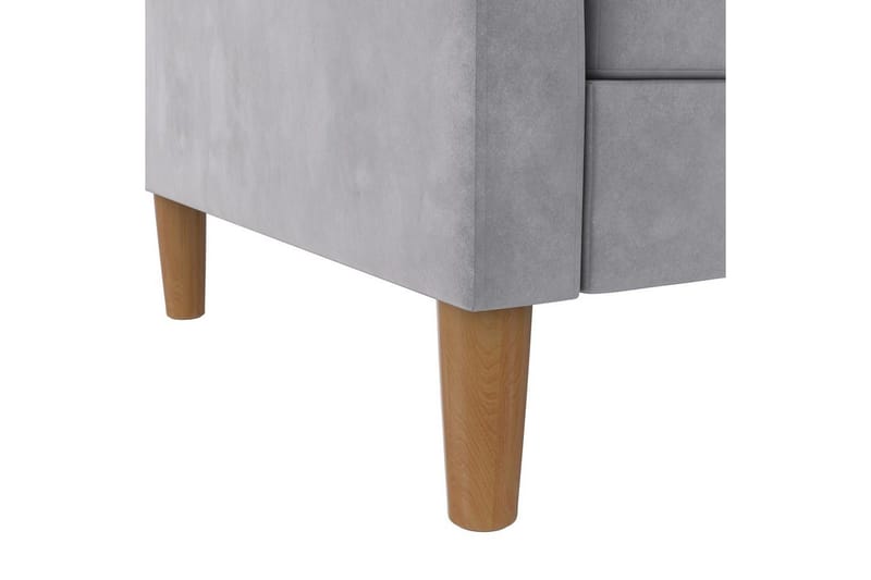 Chaiselong Lilly Lys grå, Fløyel - Lys grå, Fløyel - Møbler - Sofaer - Sofa med sjeselong