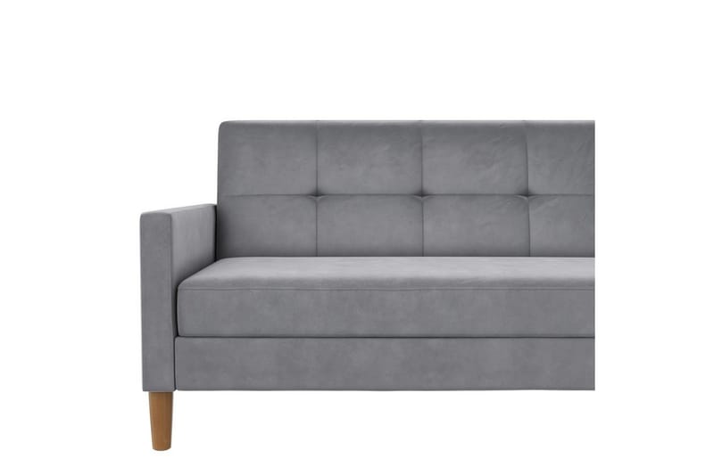 Chaiselong Lilly Lys grå, Fløyel - Lys grå, Fløyel - Møbler - Sofaer - Sofa med sjeselong