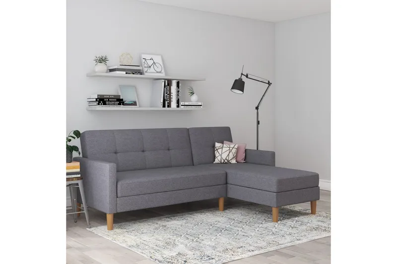 Chaiselong Lilly Lys grå, Lin - Lys grå, Lin - Møbler - Sofaer - Sofa med sjeselong
