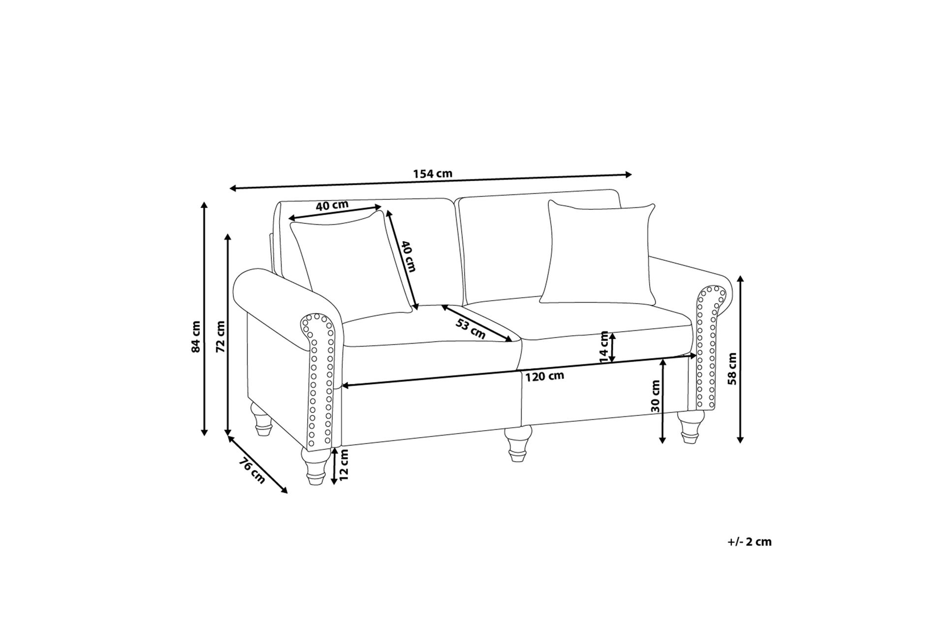 Cher Sofa 2-seter - Beige/Mørkt tre - Møbler - Sofaer - 2 seter sofa