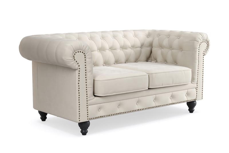 Chesterfield Deluxe 2-seters Sofa - Beige - Møbler - Sofaer - Fløyel sofaer